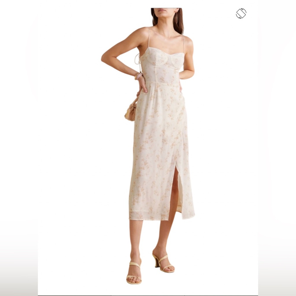 Reformation Kourtney Cream Midi Dress. Size 8. New!